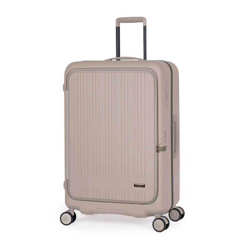 A.L.I　スーツケース ジッパータイプ 宿泊目安：7～9日間 99L 横開きフロントオープン 前輪ストッパー 内装抗菌・防臭加工 亜麻色　MX-8011RV-28
