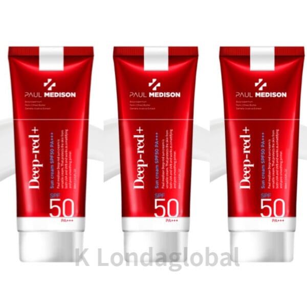 PAULMEDISON ディープレッド ウォータープルーフ 日焼け止め SPF50 60ml 3個