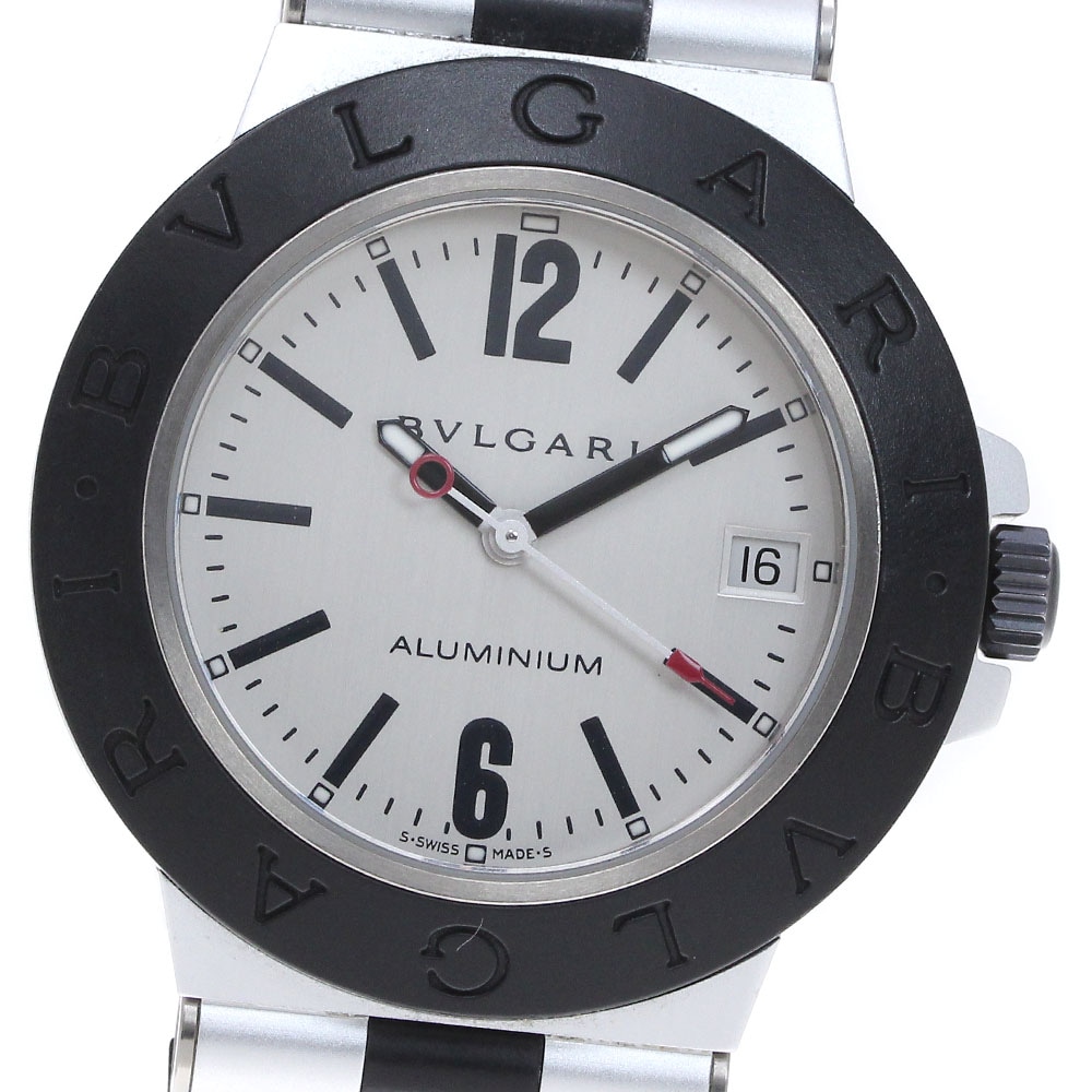 ブルガリ BVLGARI AL38TA アルミニウム デイト 自動巻き メンズ 良品 保証書付き_842237【中古】
