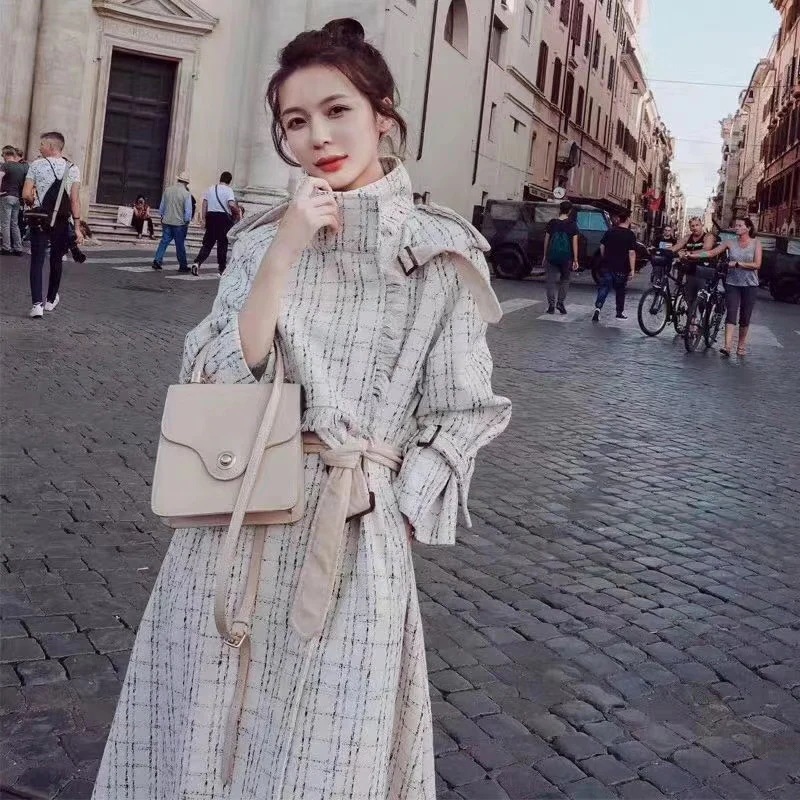 品質いいな新品 チェスターコート ロング丈 レデース チェック柄 秋冬アウター ラシャー風 暖かい お洒落 体型カバー オシャレ