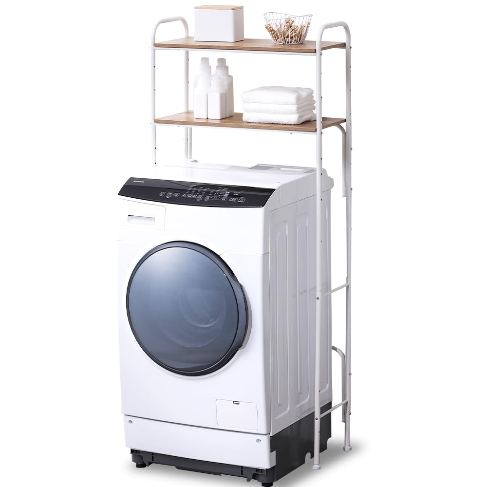即日発送 アイリスオーヤマ ランドリーラック 洗濯機ラック 幅固定タイプ(70cm) ホワイト デッドスペースを賢くおしゃれに活用 収納棚 隙間収納 サイドバーの活用でプラスアルファの収納 高さ調節自