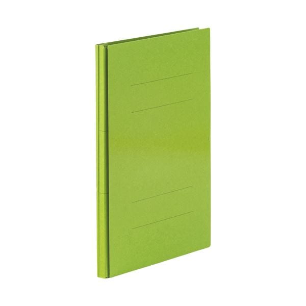 （まとめ）TANOSEE 背幅伸縮フラットファイル（PPラミ表紙）A4タテ 1000枚収容 背幅18118mm グリーン 1セット（10冊）2セット