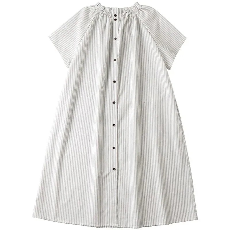 (最安値保証) 今買いたいが特売！体型カバー Aライン ワンピ ロング丈 大きいサイズ 春 夏 コットン きれいめ レディース ロングワンピース リネン素材 ワンピース 気質