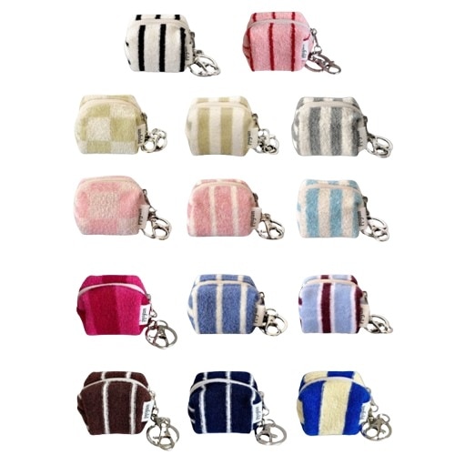 [1+1] mini terry pouch keyring 14色 かわいい 小物 小物入れ アンフォールド 韓国人気ブランド イヤホンケース プレゼント 雑貨 ぬいぐるみ ストラップ おもちゃ