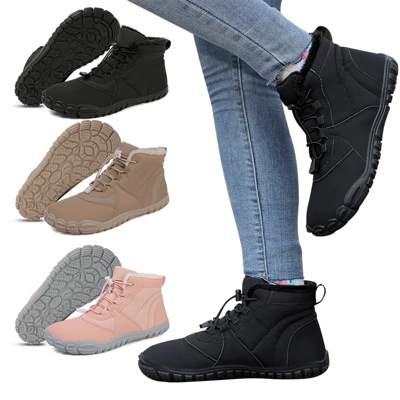 男性と女性のための防水滑り止めトレッキングブーツ,裸足のハイキングシューズ,ハイトップ,防寒,冬