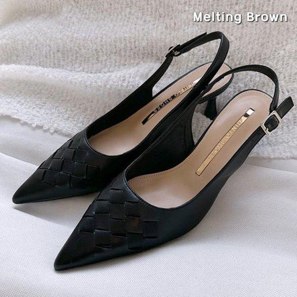 女性牛革スリングバックヒール スリングバックシューズ MT08