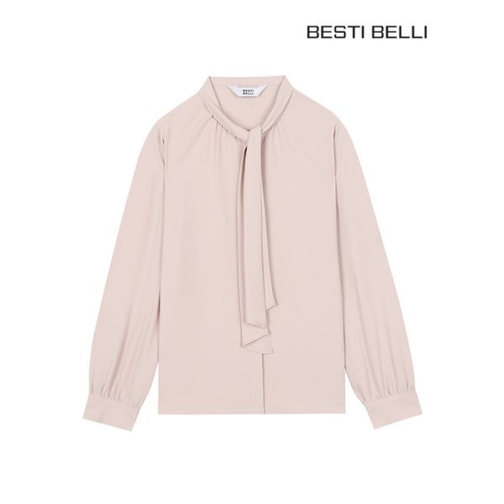 [ベスティヴェリ] タイネックソリッドブラウスベージュBGBAB2403