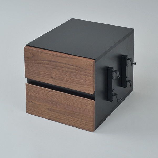JKプラン NU-002-BKBR Reconte Ladder Desk NU (CHEST) ブラックブラウン ラダーデスク用引き出し 2杯 メーカー直送