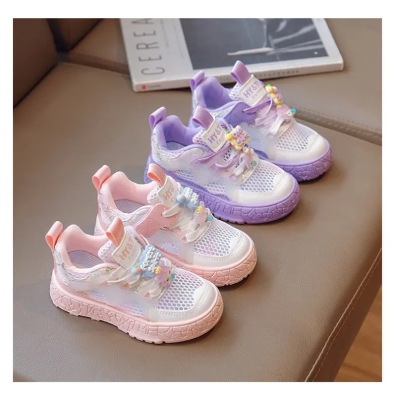 納期1~3週間程：子供用の通気性のあるスポーツサンダル,ピンクのメッシュ,シングルシューズ,滑り止め,ソフト,パープル,男の子と女の子用