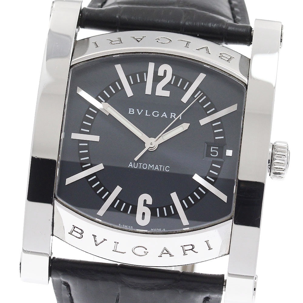 ブルガリ BVLGARI AA48S アショーマ デイト 自動巻き メンズ 箱・保証書付き_952027【中古】