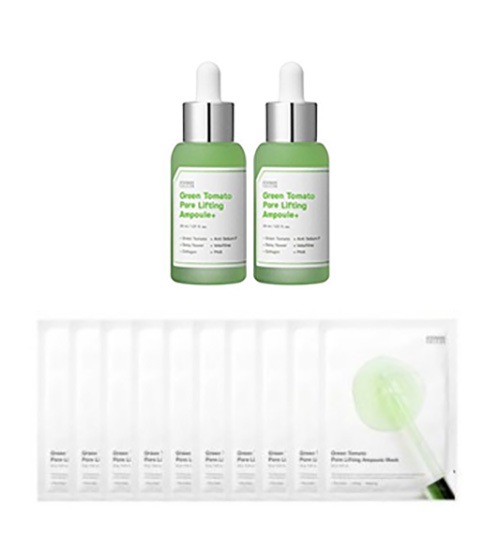 成分エディター グリーントマトポアリフティングアンプルプラス 30ml + 30ml + マスクシート10枚