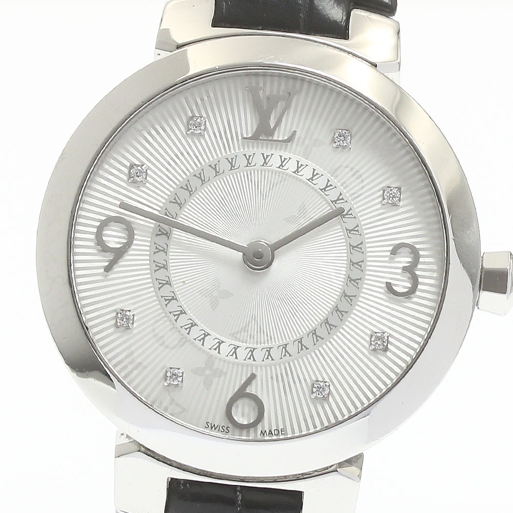 ルイ・ヴィトン LOUIS VUITTON Q12MG タンブール スリム 8Pダイヤ クォーツ レディース _880273【中古】