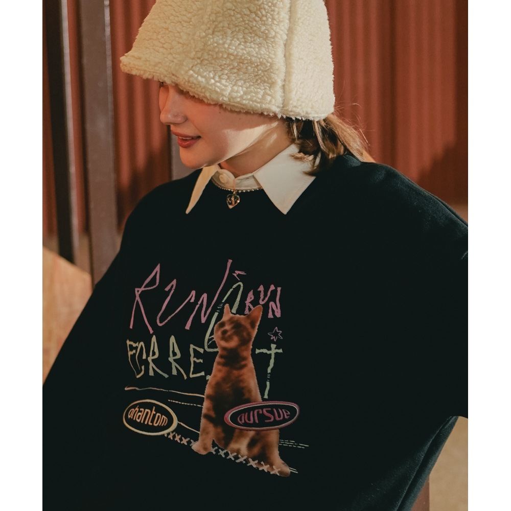 WV プロジェクトファントムフォレストスウェットシャツブラック MJMT7690