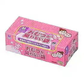 他サイト： クリロン化成 おむつが臭わない袋 BOS ベビー用 Mサイズ 90枚入 ピンク4560224462900の商品画像