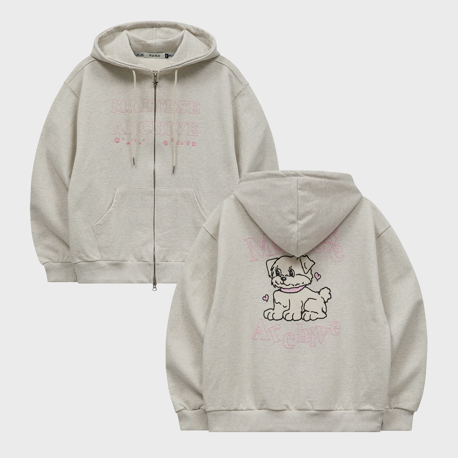 Vintage GOOREUM Archive Stitch Hood Zip-Up OATMEAL