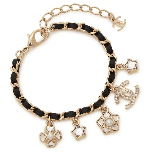 ブレスレット スター フラワー ココマーク CCマーク ゴールド ブラック レディース ABG283 B21853 U3436