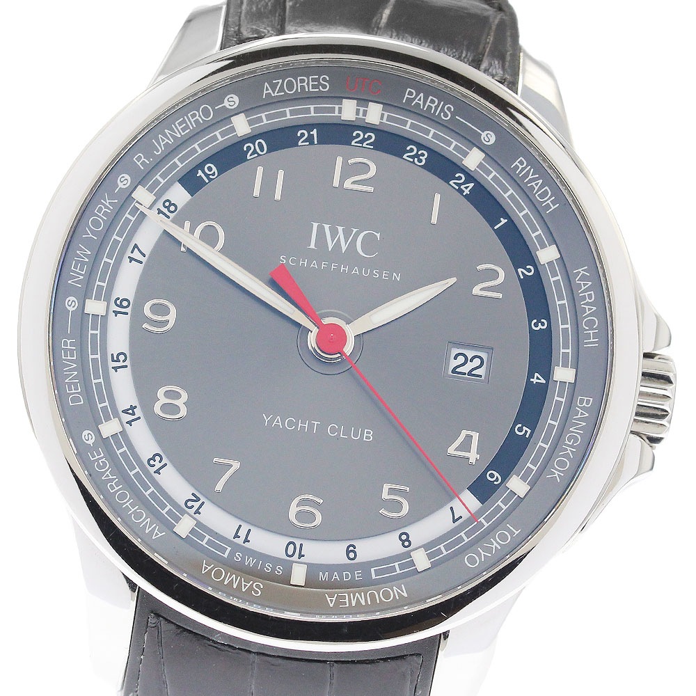 IWC SCHAFFHAUSEN IW326602 ポルトギーゼ ヨットクラブ デイト ワールドタイム 自動巻き メンズ _888114【中古】