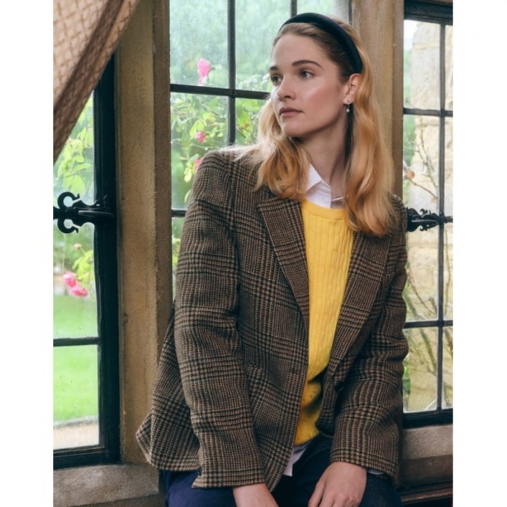 (ヘッジスレディース) 24FW グレンチェックシングルジャケットダークベージュ HSJA4D903I3 41,365円