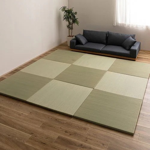 【メーカー直送品】萩原 【12枚組】ハイブリッド置き畳 綾瀬 約82×82×2.5cm ナチュラル
