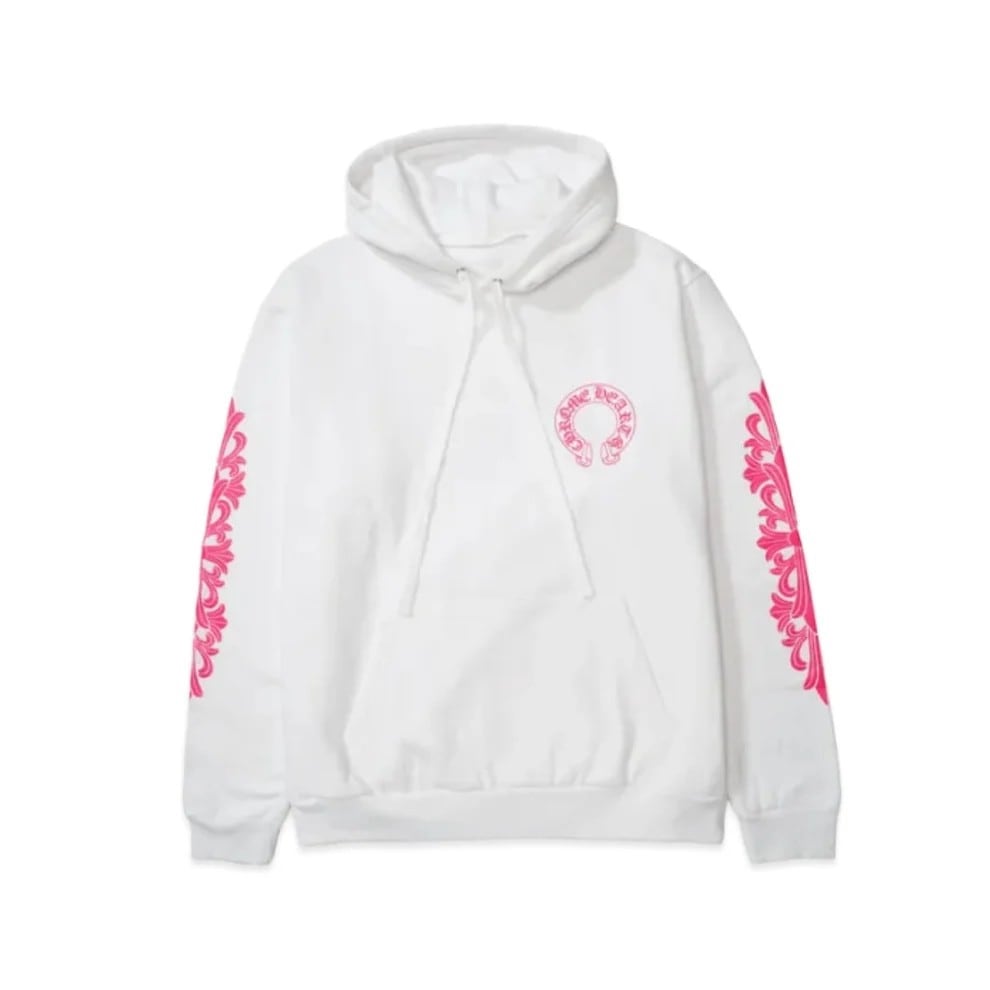 ホースシュー ピンク フローラルクロス フーディ XL