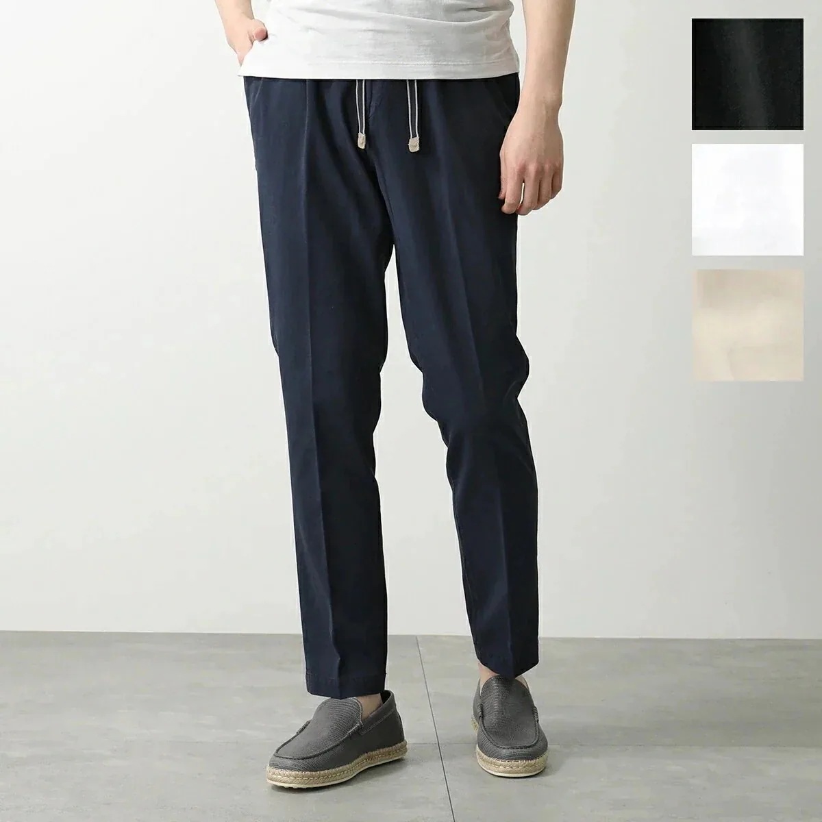 DEVORE Incipit デヴォレ インチピット スラックス DVR14 A032 メンズ コットンシルク 1プリーツ テーパード ストレッチ ドローコード 【ts】