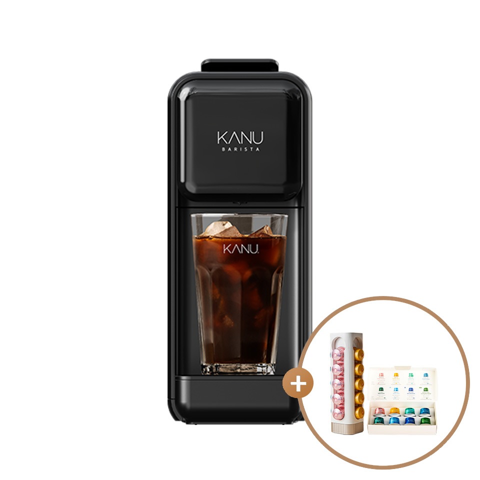 バリスタ カプセルコーヒーマシン ペブル ブラック (追加ギフト贈呈) 韓国正規品 9.5g大容量 20bar高圧抽出 コーヒーメーカー