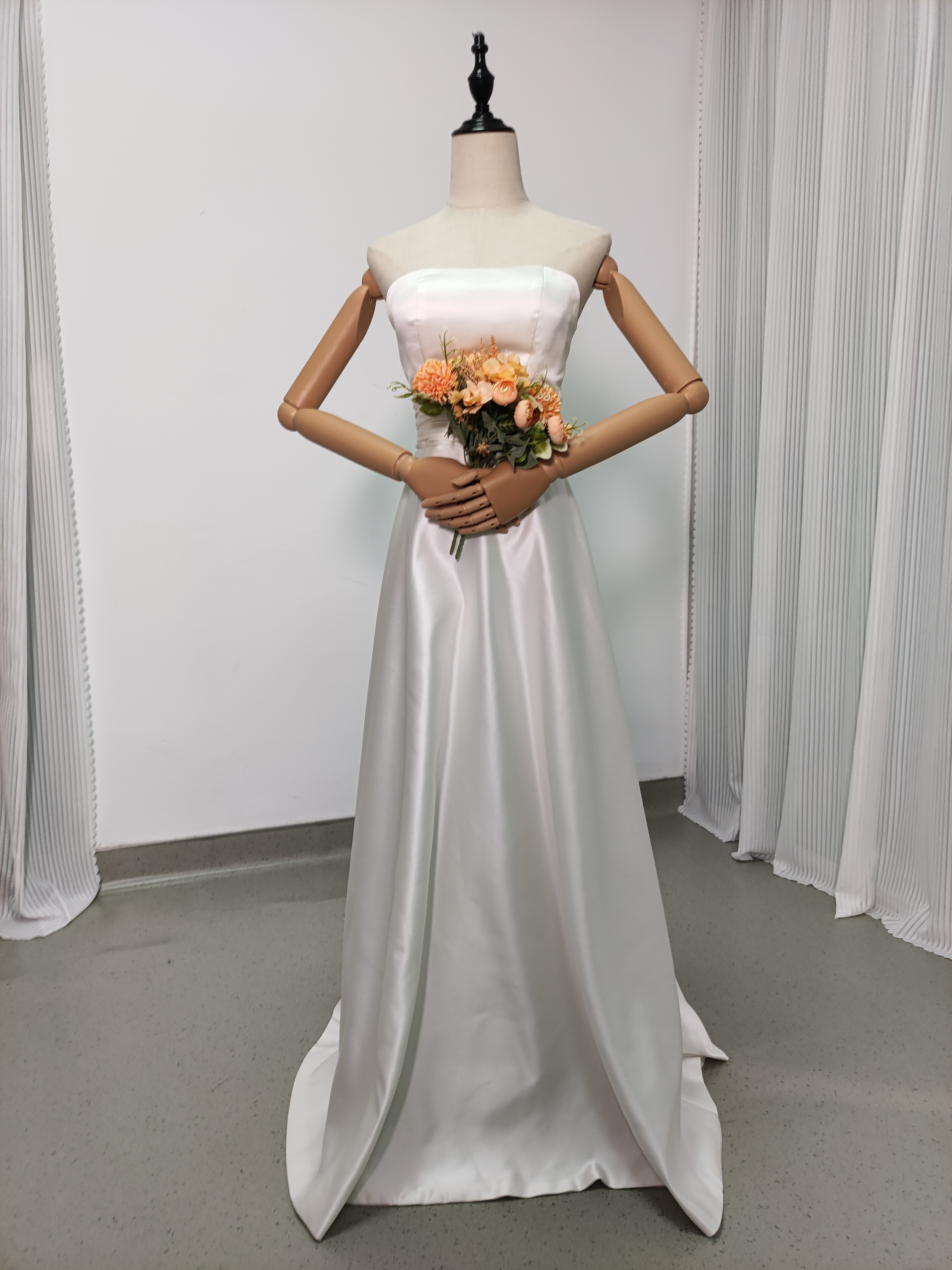 パーティードレス ベアトップ ファスナー スリット ロング 2次会/合コン/デート