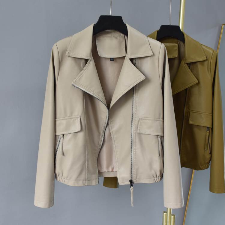 アウター ジャケット レザージャケット ライダースジャケット 袖あり 長袖 襟付き ファスナー ポケット 前開き きれいめ シンプル カジュアル 大人 上品 おしゃれ お洒落 かっこいい 大人女子 こ