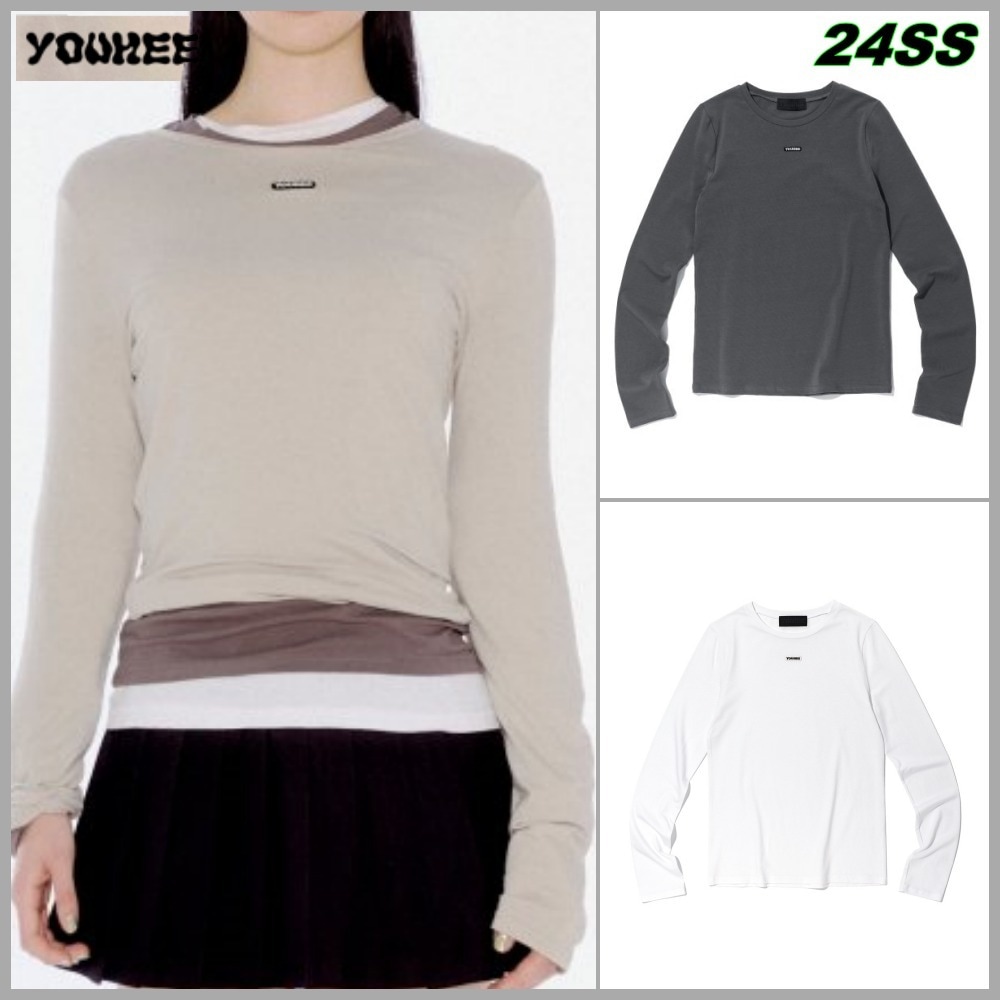 韓国女子に人気★SS新作ロンT[YOUHEE] LOGO LAYERED LONG SLEEVE 韓国女子に人気☆SS新作ロンT[YOUHEE] LOGO LAYERED LONG SLEEVE