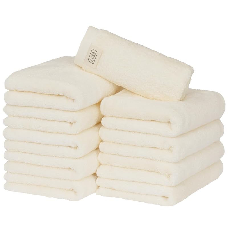 タオル研究所 [自然なやわらかさ] #024 フェイスタオル ピュアホワイト 10枚セット 綿100% 耐久性 Japan Technology
