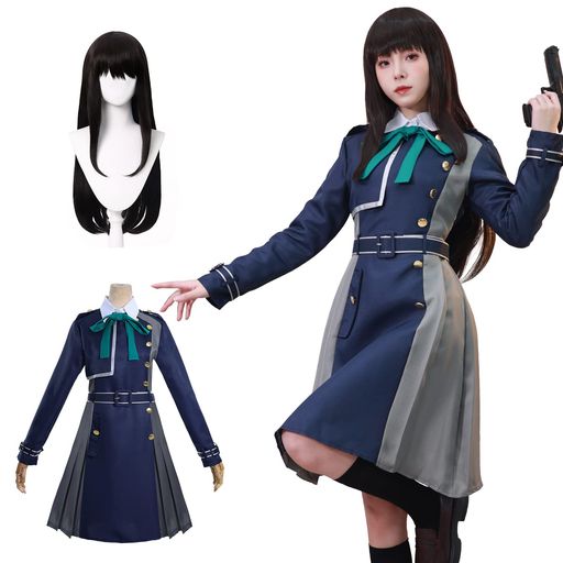 コスパ最高 即納 L 井ノ上 たきな コスプレ衣装 制服 ウィッグ付き リコリス・リコイル キャラ イベンド 大人用 仮装 文化祭 コスチューム ステージ服(井ノ上 たきな制服 ウィッ