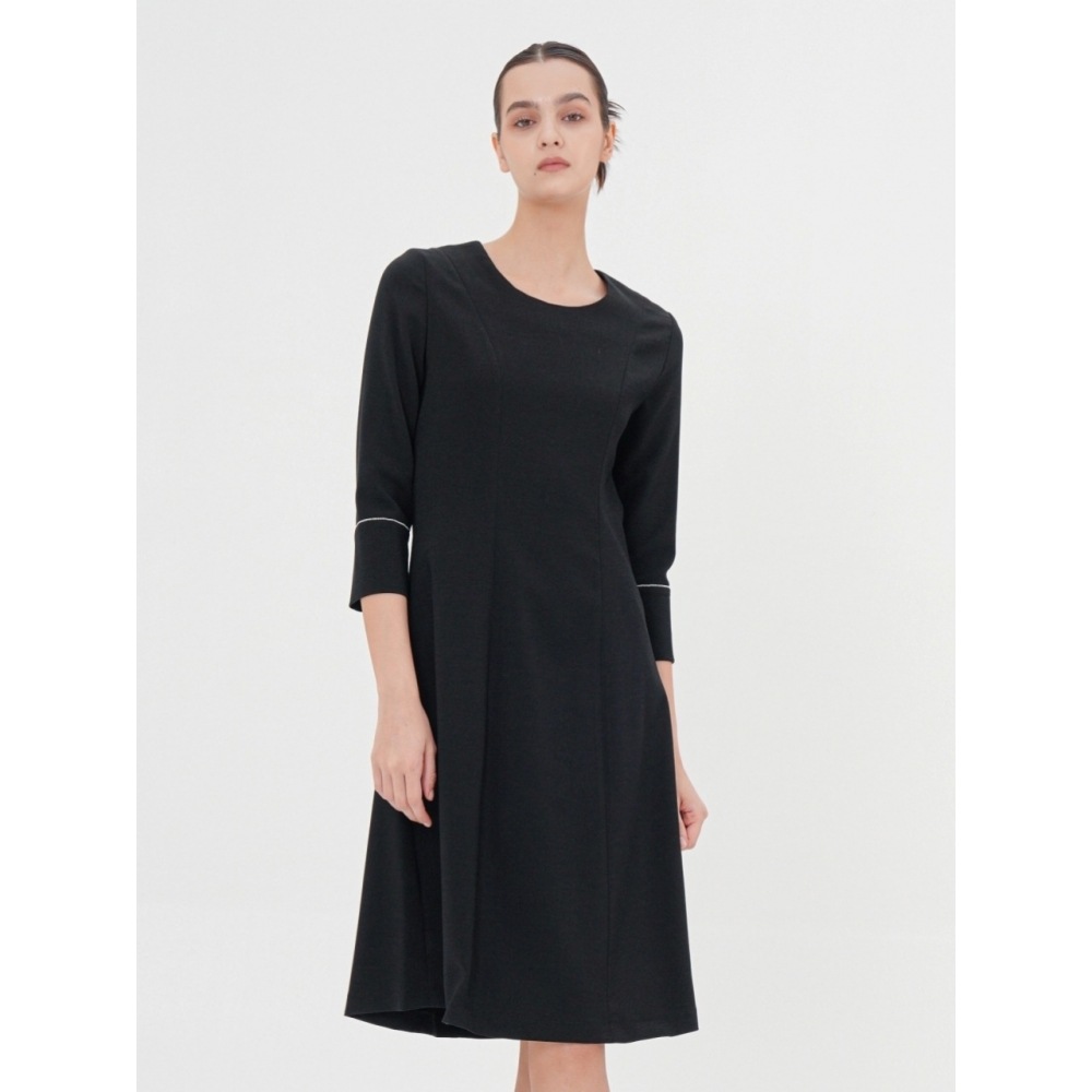 ACUD チェーンディテールスリムドレスブラック