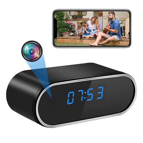 【隠しカメラ 時計型カメラ 140広角 スマホ連動 1080P画質 暗視動体検知 自動警報 4時間稼働 256GB】小型カメラ WiFi遠隔操作 隠しカメラ長時間録画 スパイカメラ 室内見守りカメラ