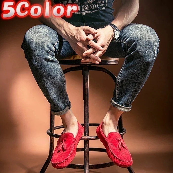 ドライビングシューズ メンズ 本革 スエード モカシン タッセル カジュアルシューズ スリッポン レディース 23cm 28.5cm