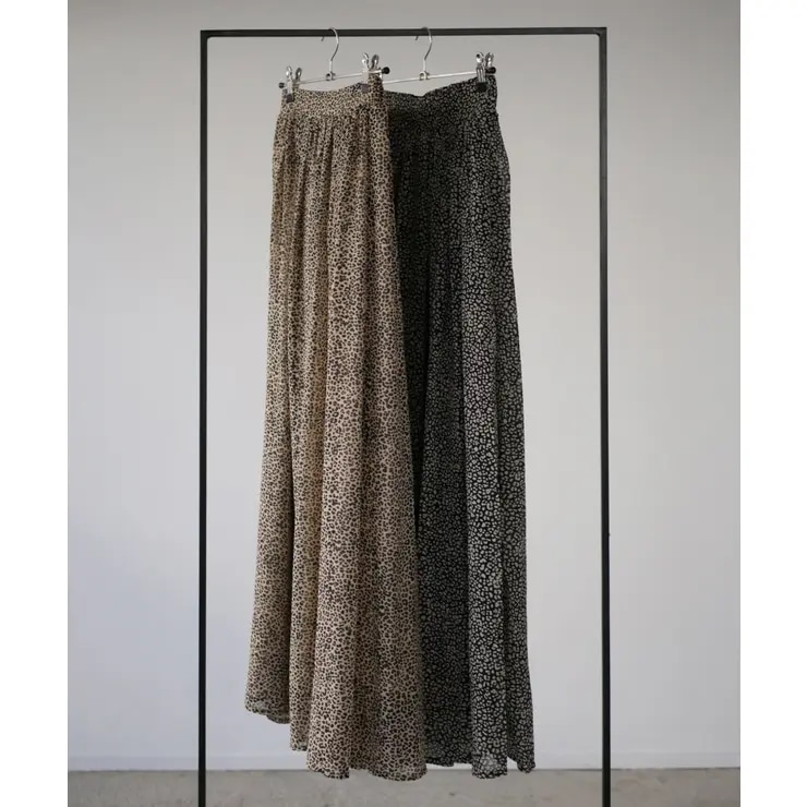 CHIFFON LEOPARD LONG SKIRT