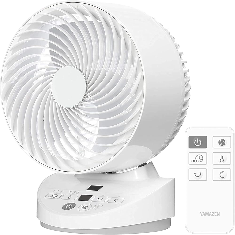[山善] サーキュレーター DCモーター 静音 26畳 (換気/空気循環) 上下左右自動首振り 温度センサー 省エネ 風量5段階調節 切タイマー リモコン付き YAR-BD182(W) 8,370円
