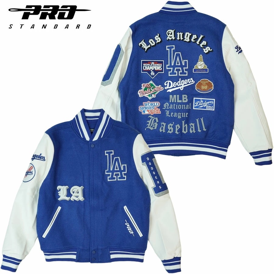 ドジャース スタジャン メンズバーシティージャケット PRO STANDARD プロスタンダードMLB LOS ANGELES DODGERS MASHUP RIB WOOL