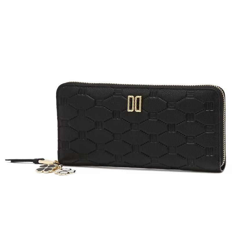 DCWA6E634BK ブラック DDロゴ 牛革 ジッパー 長財布