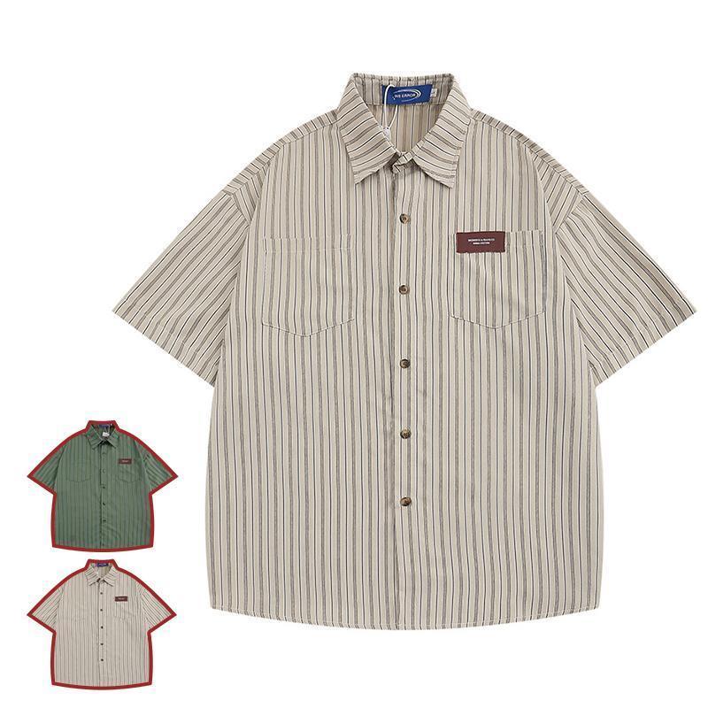 半袖シャツ メンズ 半袖 夏服 トップス 無地シャツ カジュアルシャツ ゆったりシャツ 夏サマー おしゃれ 父日