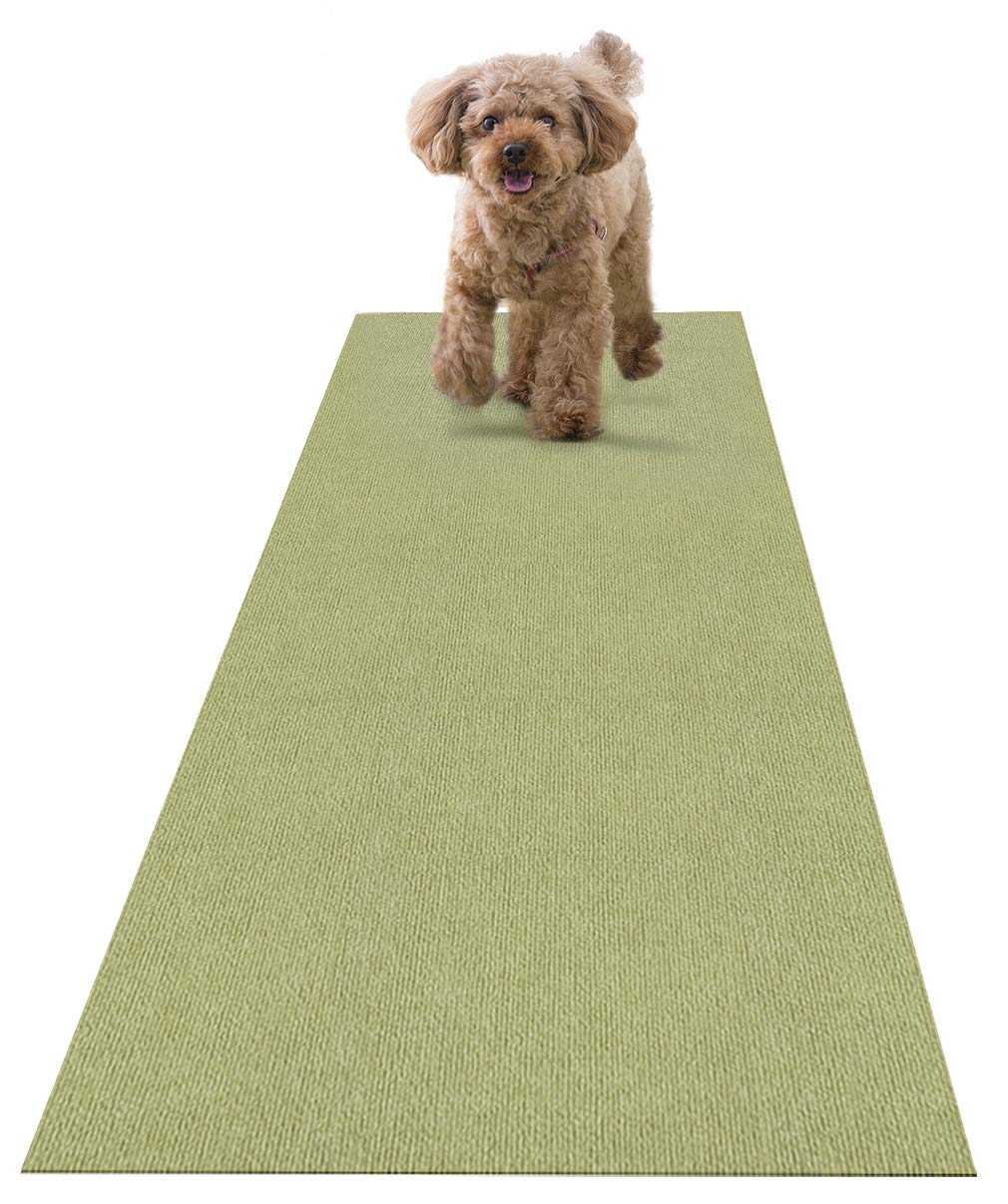 サンコー おくだけ吸着 獣医師推奨 ペット用 床保護マット 60×240cm グリーン GR ロングマット 汚れ防止 【日本製 撥水 消臭 洗える ハサミでカット可】 KM-58