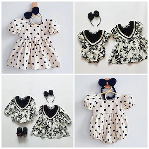 新入荷！ 新入荷春の新しいの子供服，ベビーロンパース，ベビードレス，長袖の女の子のスカートと姉妹の服