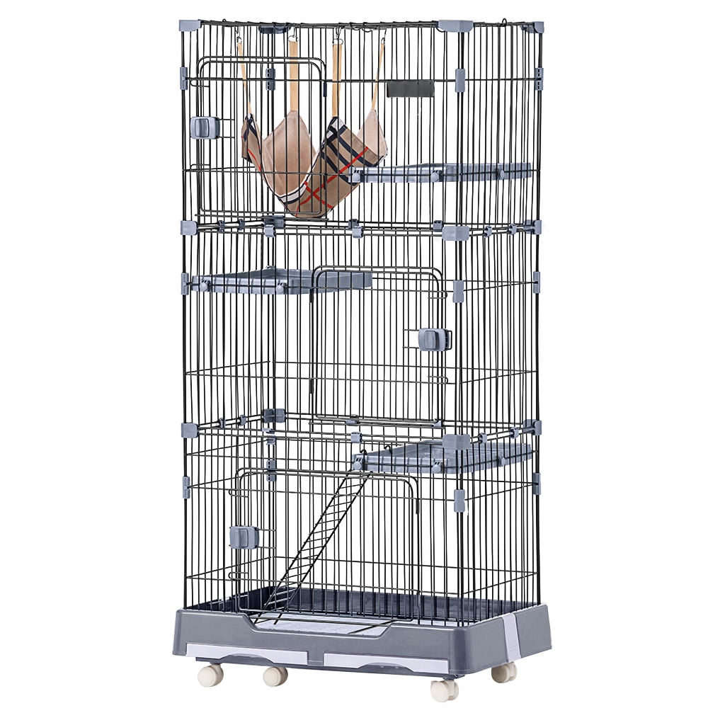 猫 ケージ キャットケージ ペットケージ キャスター付 猫ゲージ 大型 多頭飼い ネコドア