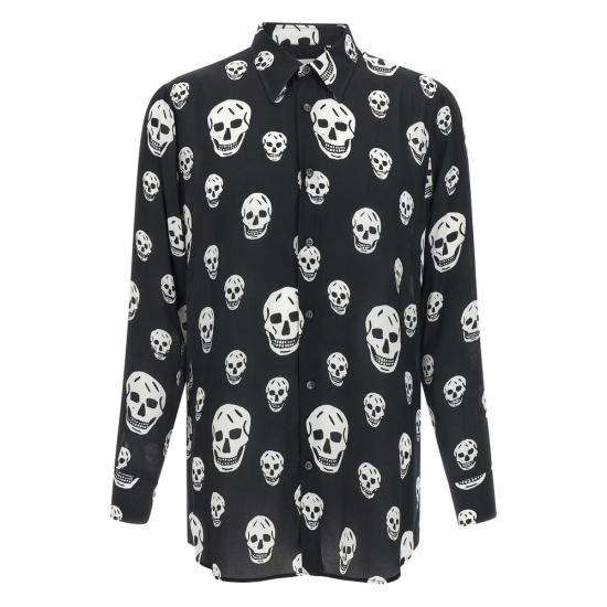 ALEXANDER MCQUEEN Men Shirts 847303 QRACU 1058 BLACK WHITE