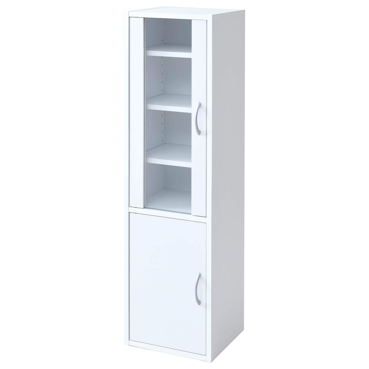 全国送料無料 山善(YAMAZEN) 食器棚 (スリム) 幅32 (ハイタイプ) 高さ120×奥行29 (扉が左右付け替えられる/棚板高さ調節) 一人暮らし 組立品 ホワイト CCB-1230(WH)