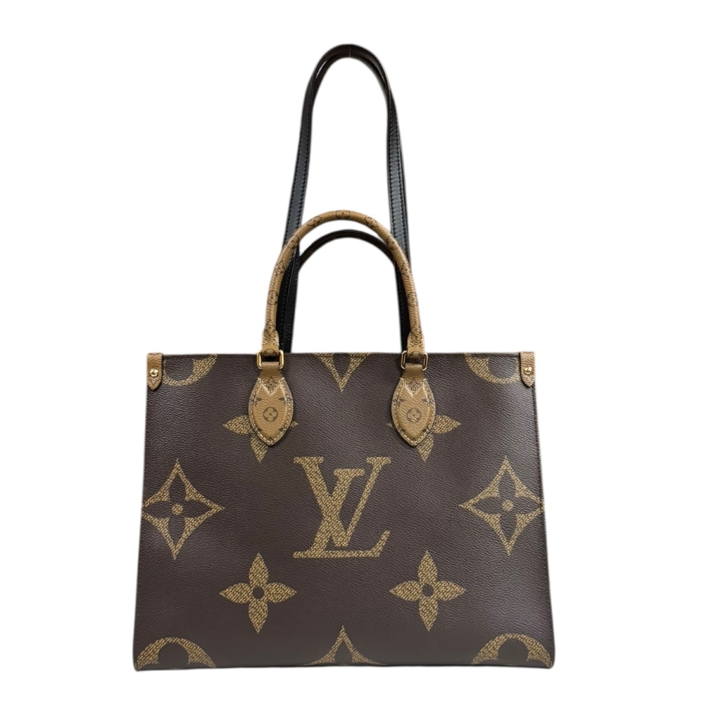ルイヴィトン オンザゴーMM モノグラムジャイアント ショルダーバッグ モノグラムリバース M45321 ブラウン LOUIS VUITTON 中古 美品