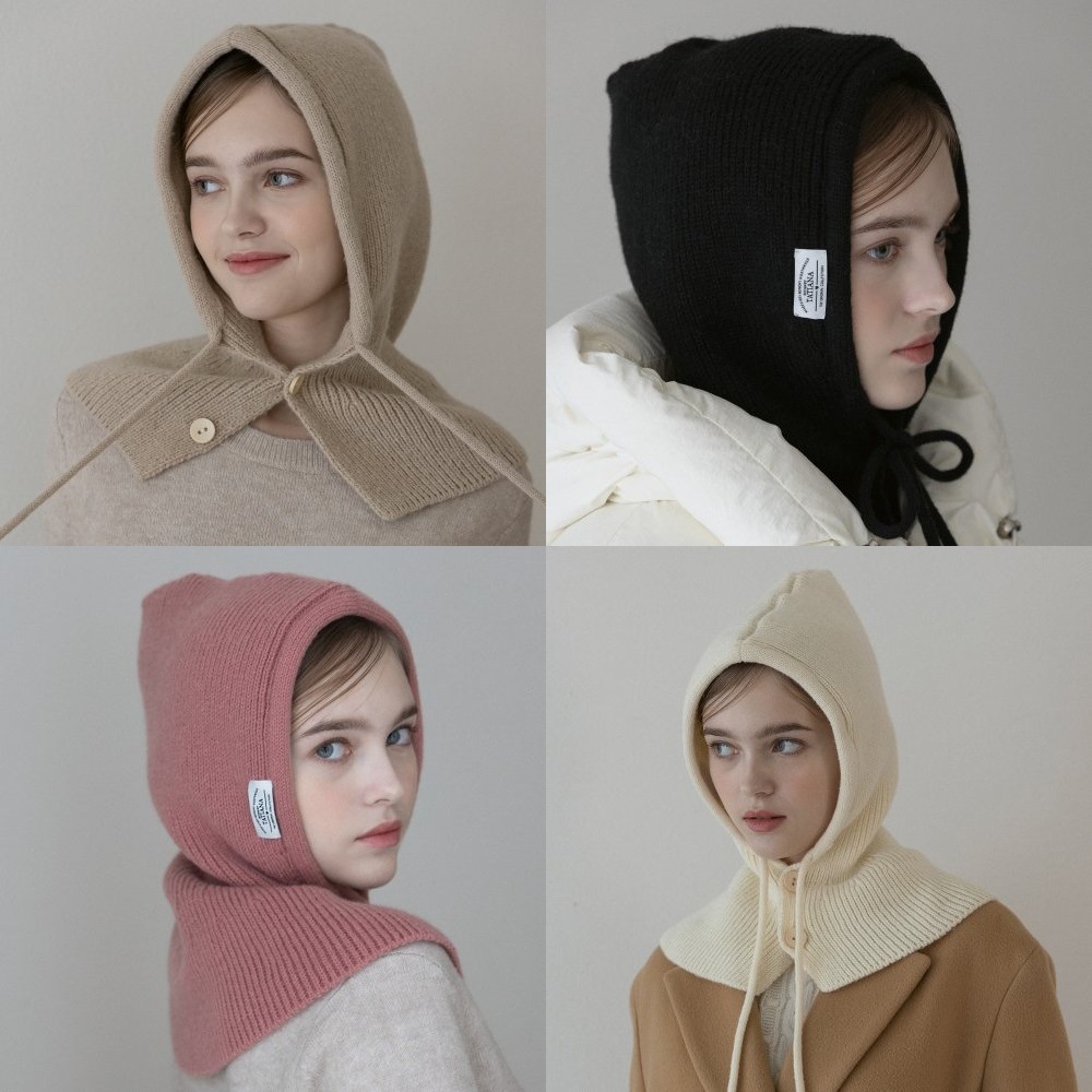 [冬/春人気2024F/W]プレーンニットフーディーバラクラバBA8021 5カラー