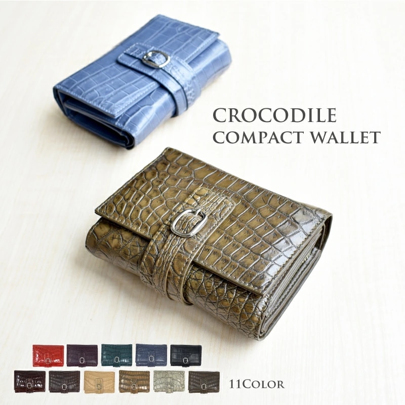 パーティを彩るご馳走や 財布 三つ折 本革 クロコダイル レディース ペア プレゼント ギフト コンパクト メンズ 二つ折り財布 カラー オーク Imepac Edu Br