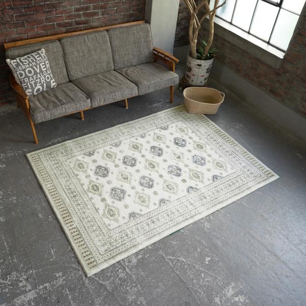 ラグ 北欧 おしゃれ 民族系 文様 デザイン ボハラ柄 リビング ダイニング 長方形 140×200cm 厚手 ラグマット カーペット 洗える オーバーロック加工 滑り止め