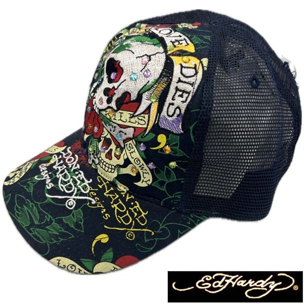 SculptorxEd Hardy Distressed Cap Rawキャップ Unisex Art For Life