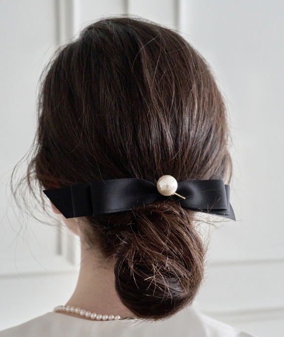 トリプルパール リボン オートマチック ヘアクリップ (JP-22-235AB) 韓国製 9,219円